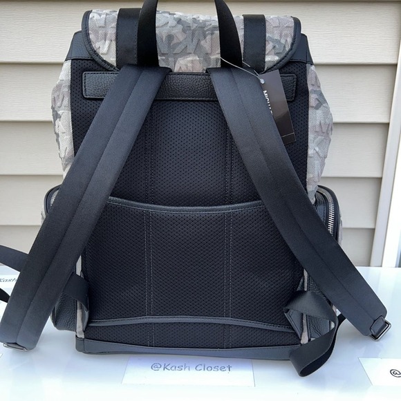 Michael Kors Backpack Cooper Logo Denim Backpack Utility Rucksack Black - Picture 6 of 12